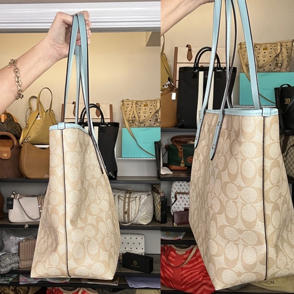 Coach Signature City Tote Project Khaki Jacquard & Powder Blue  No. F58292 - Picture 6 of 10